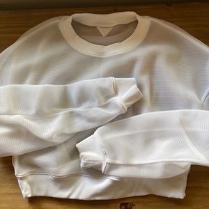 Alo Yoga White Mesh Top